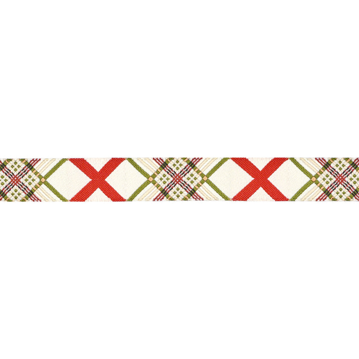 Spruce - Crossed Threads in Cream - 5/8" width - by Sharon Holland - 15 Yard Spool