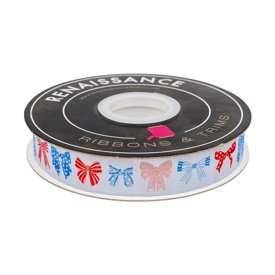 250th Birthday - Festive Bows - 7/8" width - by Renaissance Ribbons - 15 Yard Spool