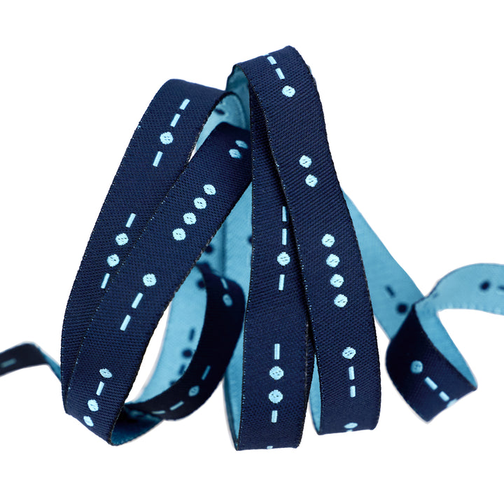 High Flight - Morse Code in Flag Blue - 3/8" width - by Sarah Thomas - 15 Yard Spool