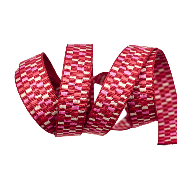 Paradise Garden - Rhapsody in Pomegranate - 1" width WEBBING - by Patty Basemi - 16 Yard Spool