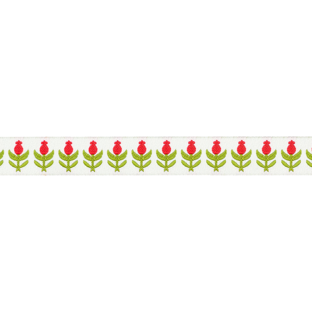 Buon Natale - Pomegranates in Ivory - 5/8" - by Joanna Figueroa - 15 Yard Spool