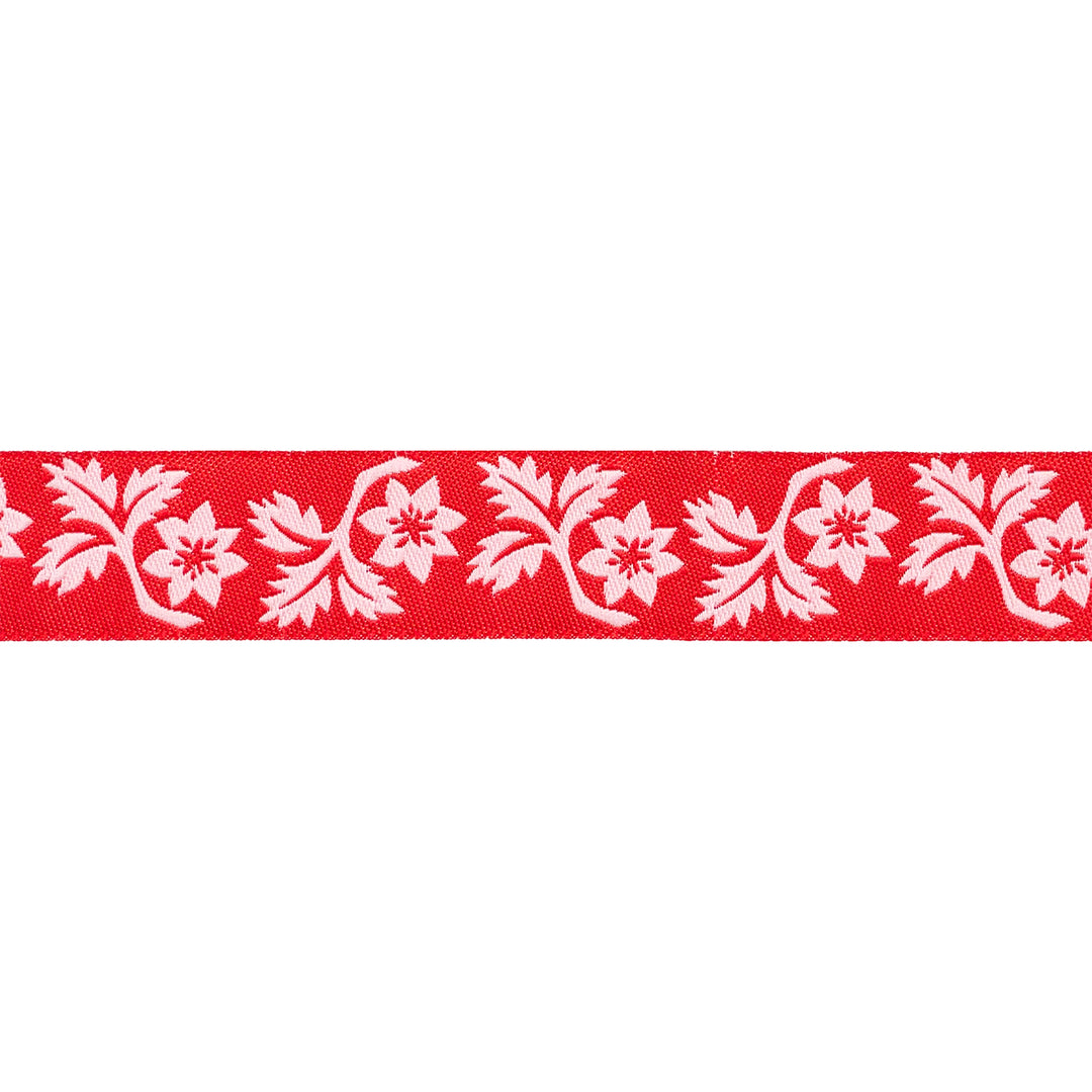 Buon Natale - Holly and Vine in Pomegranate - 7/8" - by Joanna Figueroa - 15 Yard Spool
