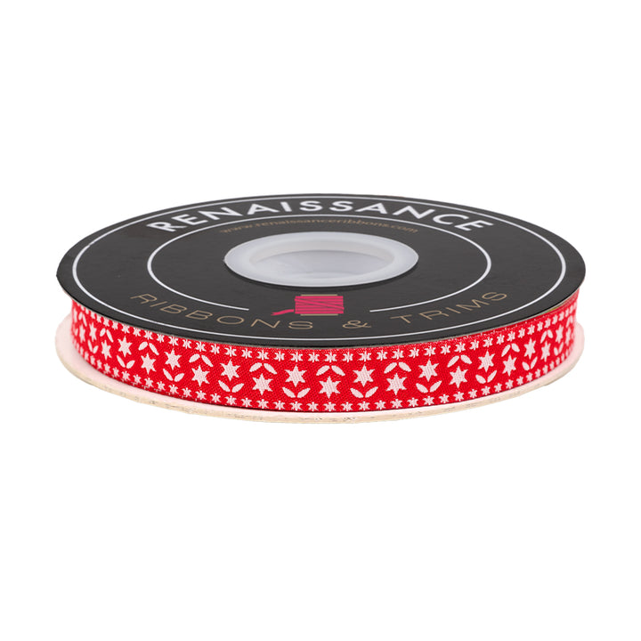 Buon Natale - Twinkle Stars in Pomegranate - 1/2" - by Joanna Figueroa - 15 Yard Spool