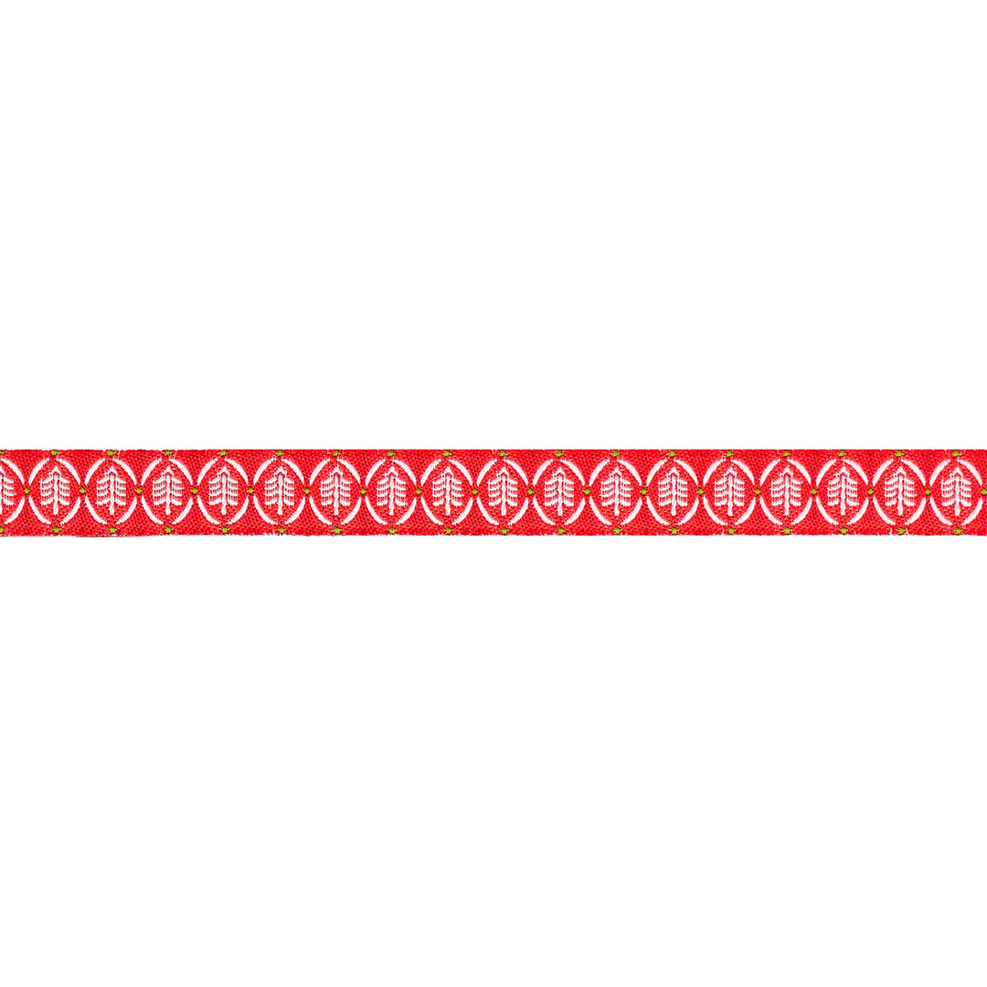 Buon Natale - Yuletide Pines in Pomegranate - 3/8" - by Joanna Figueroa - 15 Yard Spool