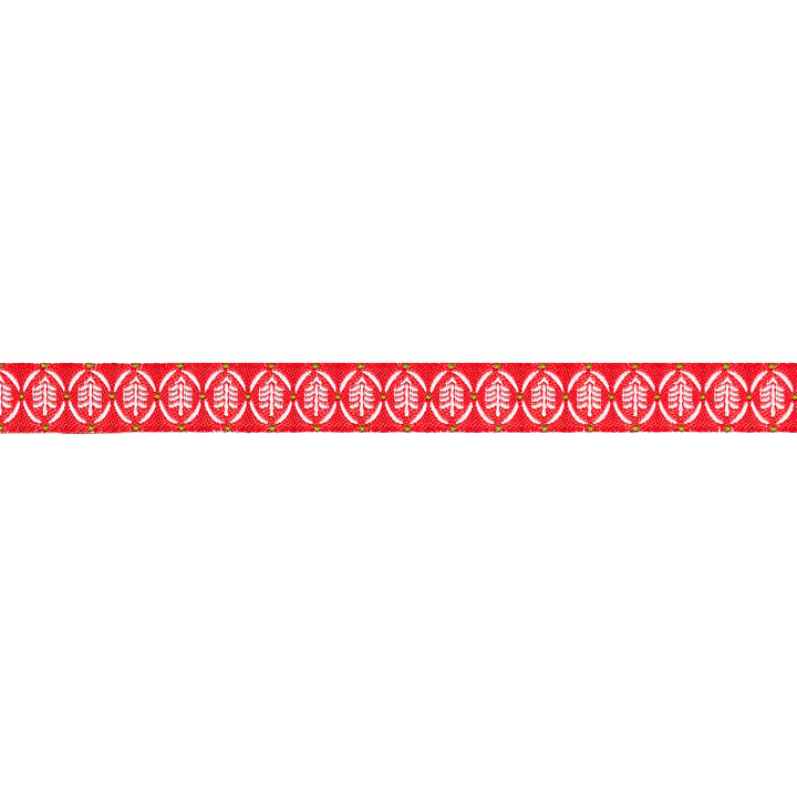 Buon Natale - Yuletide Pines in Pomegranate - 3/8" - by Joanna Figueroa - 15 Yard Spool
