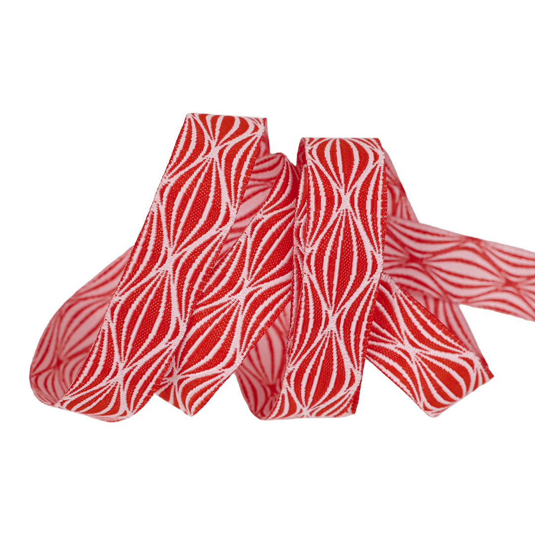 By the Seaside - Wave in Red - 5/8" width - by Loes Van Oosten - 15 Yard Spool