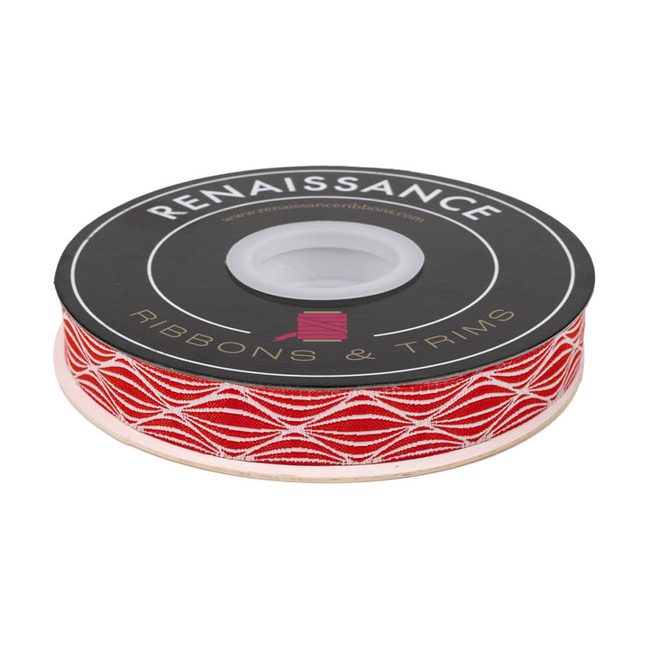 By the Seaside - Wave in Red - 5/8" width - by Loes Van Oosten - 15 Yard Spool