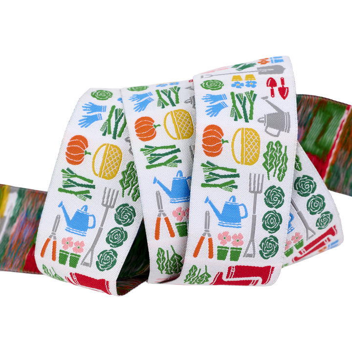 In the Vegetable Garden - Garden Tools - 1-1/2" width - by Loes Van Oosten - 15 Yard Spool