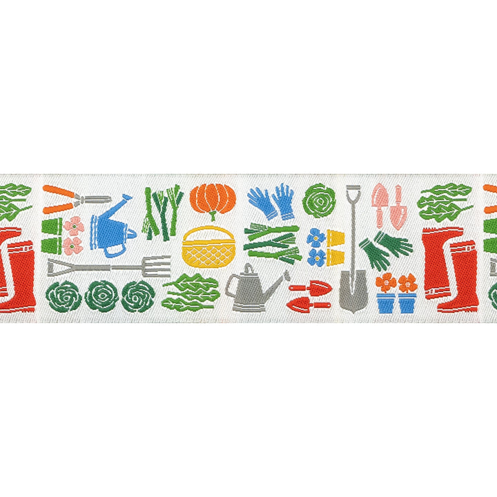 In the Vegetable Garden - Garden Tools - 1-1/2" width - by Loes Van Oosten - 15 Yard Spool
