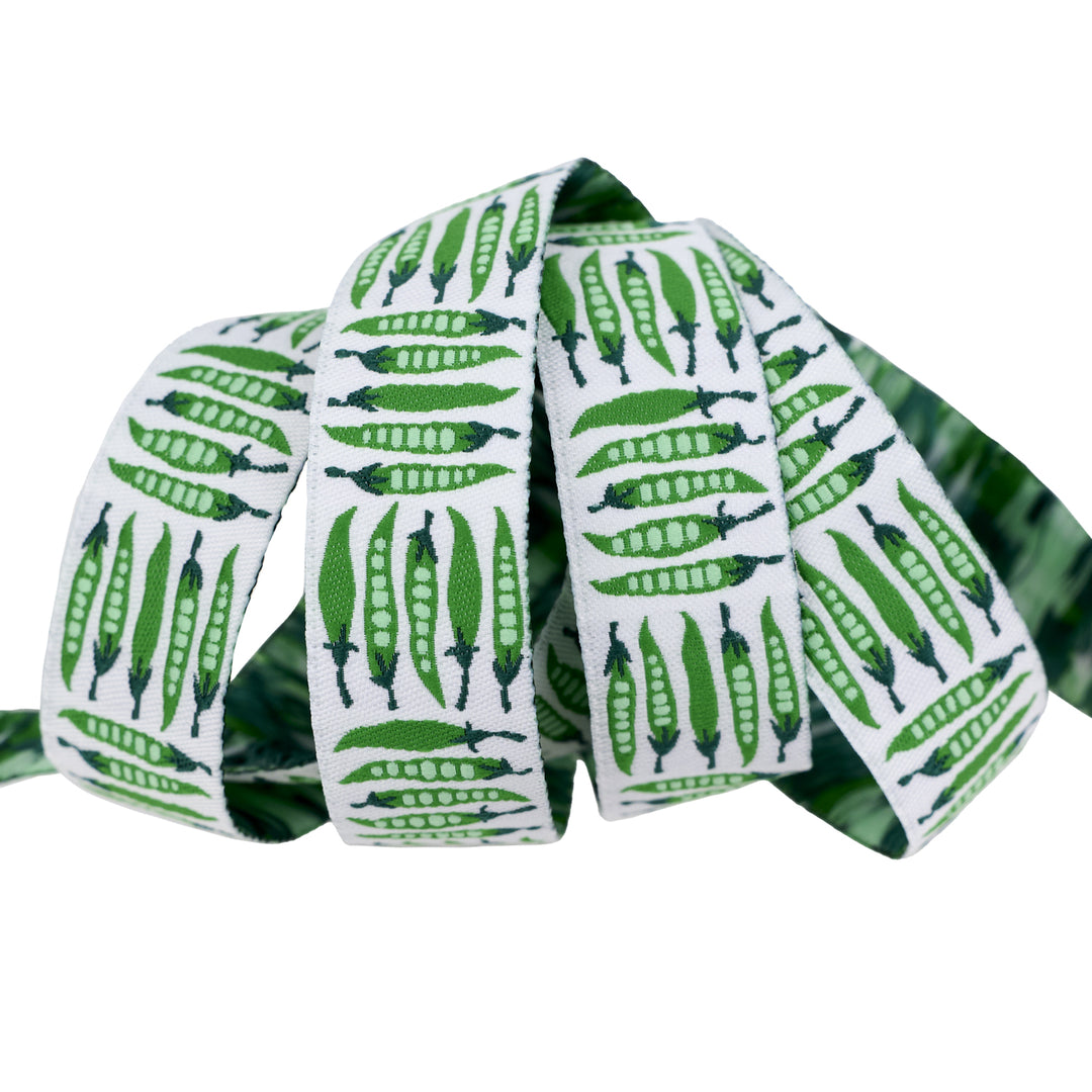 In the Vegetable Garden - Green Beans - 7/8" width - by Loes Van Oosten - 15 Yard Spool
