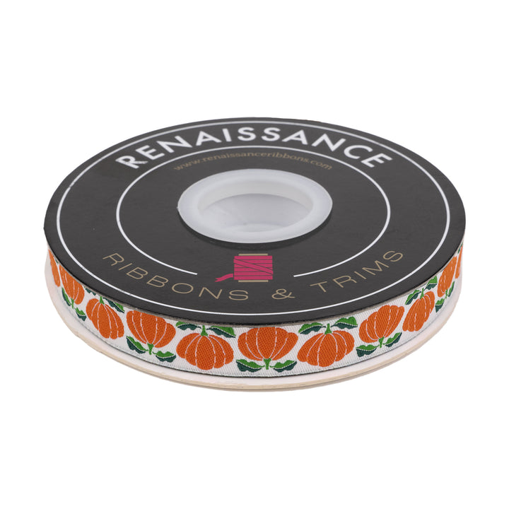 In the Vegetable Garden - Pumpkins - 5/8" width - by Loes Van Oosten - 15 Yard Spool