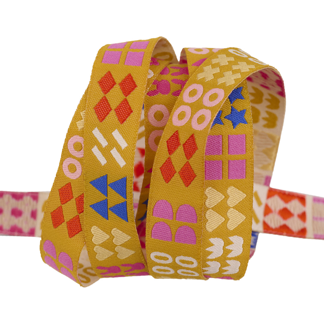 Woodland Park - Shapely in Goldenrod - 5/8" width - by Rashida Coleman Hale - 15 Yard Spool