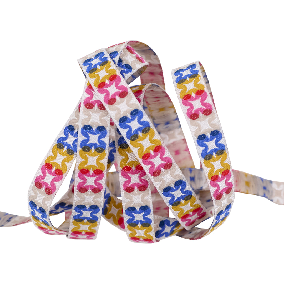 Woodland Park - Flower Plaid in Blue Ribbon - 3/8" width - by Rashida Coleman Hale - 15 Yard Spool