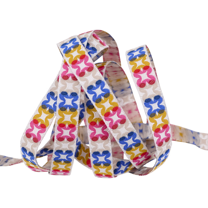 Woodland Park - Flower Plaid in Blue Ribbon - 3/8" width - by Rashida Coleman Hale - 15 Yard Spool