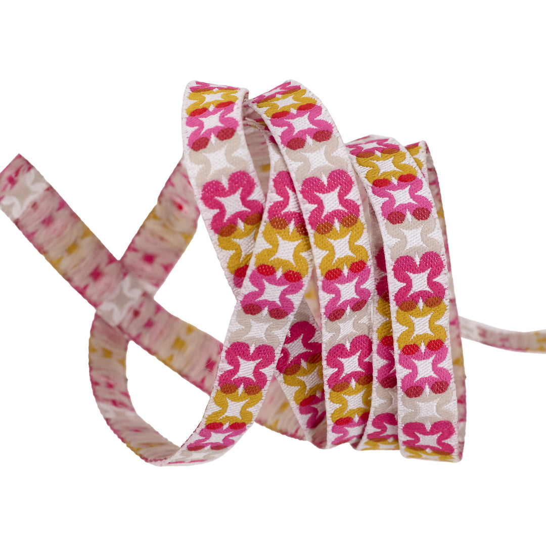 Woodland Park - Flower Plaid in Raspberry - 3/8" width - by Rashida Coleman Hale - 15 Yard Spool