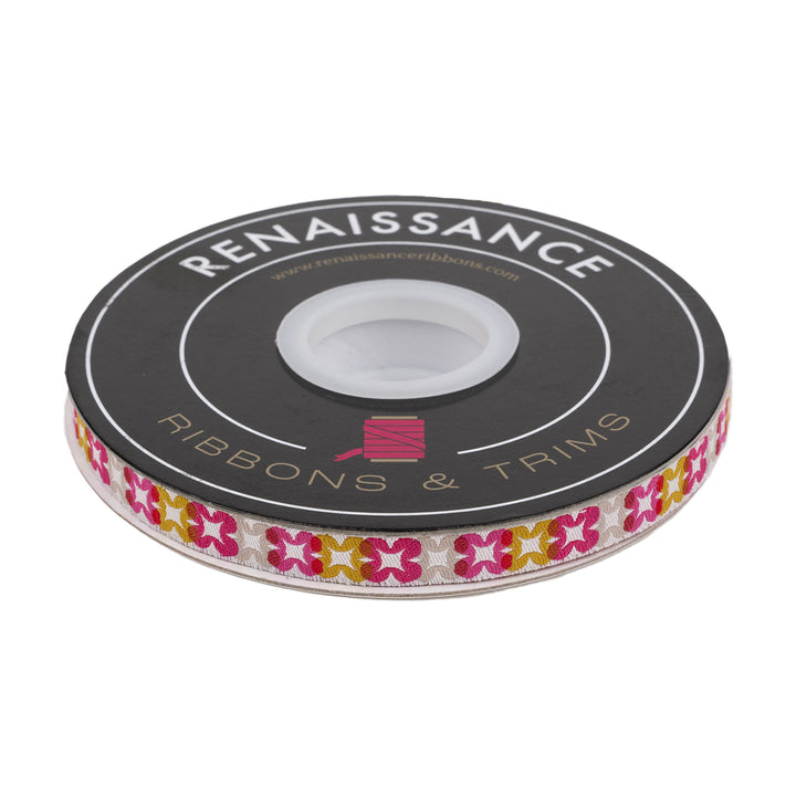 Woodland Park - Flower Plaid in Raspberry - 3/8" width - by Rashida Coleman Hale - 15 Yard Spool