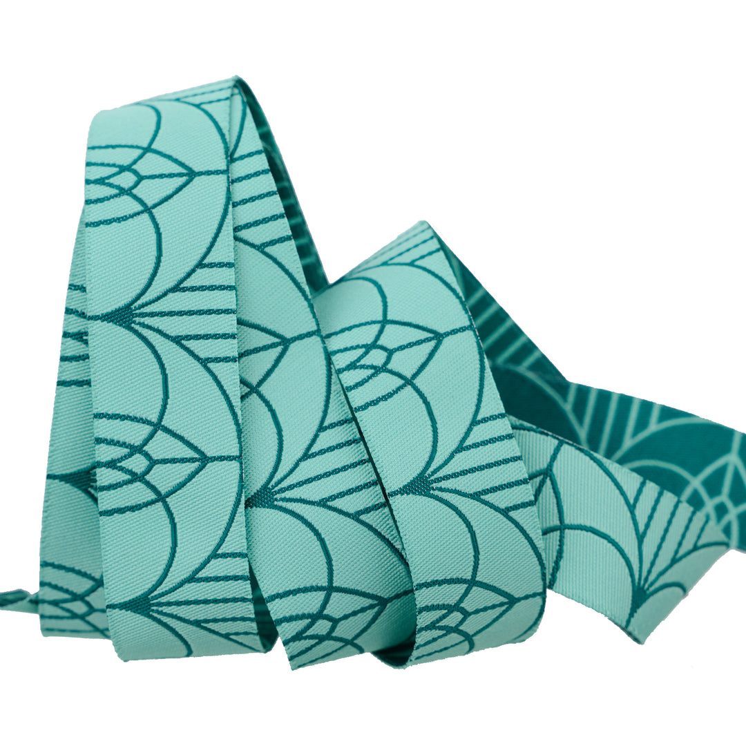 Bridges in Teal - 7/8" width - Savannah - 15 yard Spool