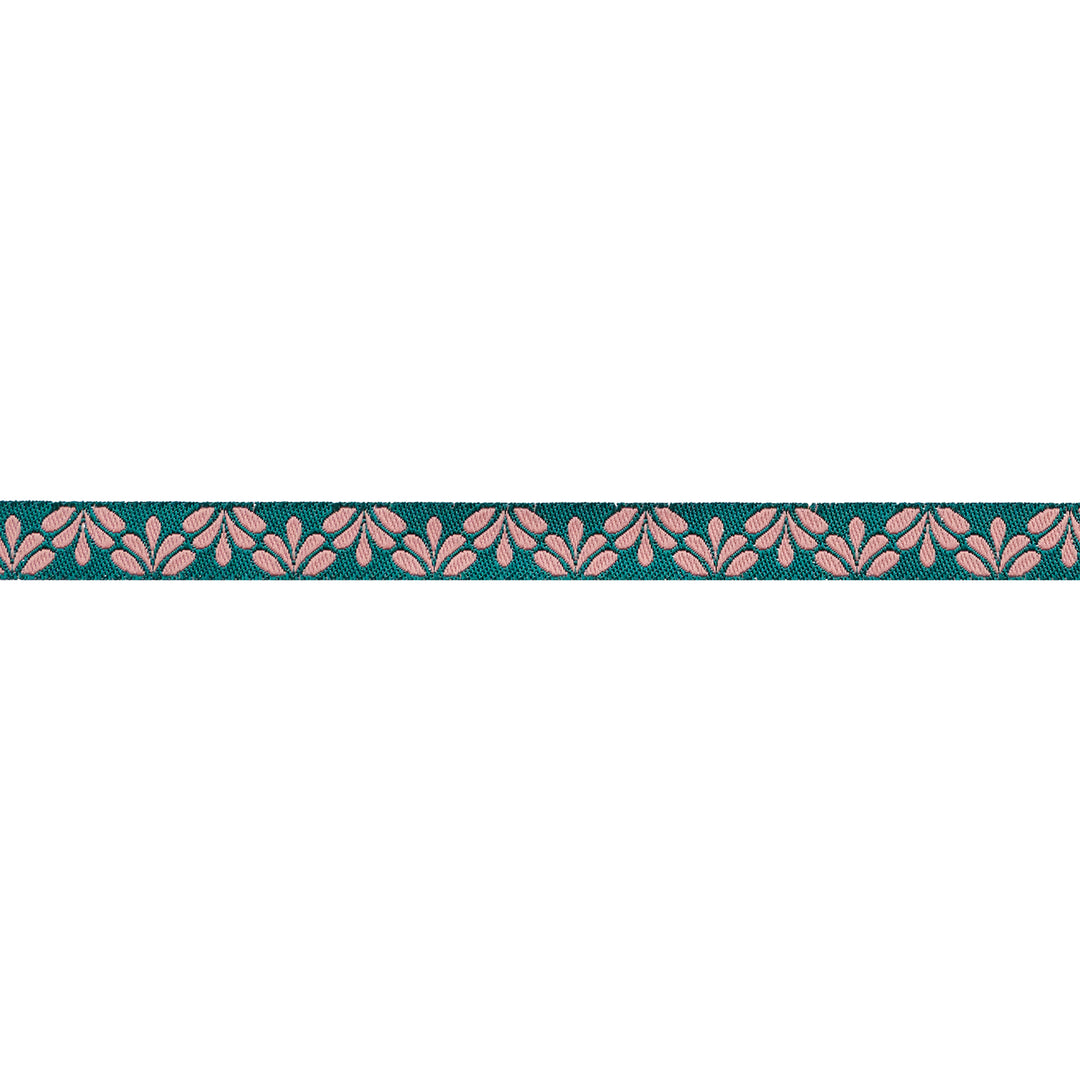 Flora in Teal - 3/8" width - Savannah - 15 yard Spool