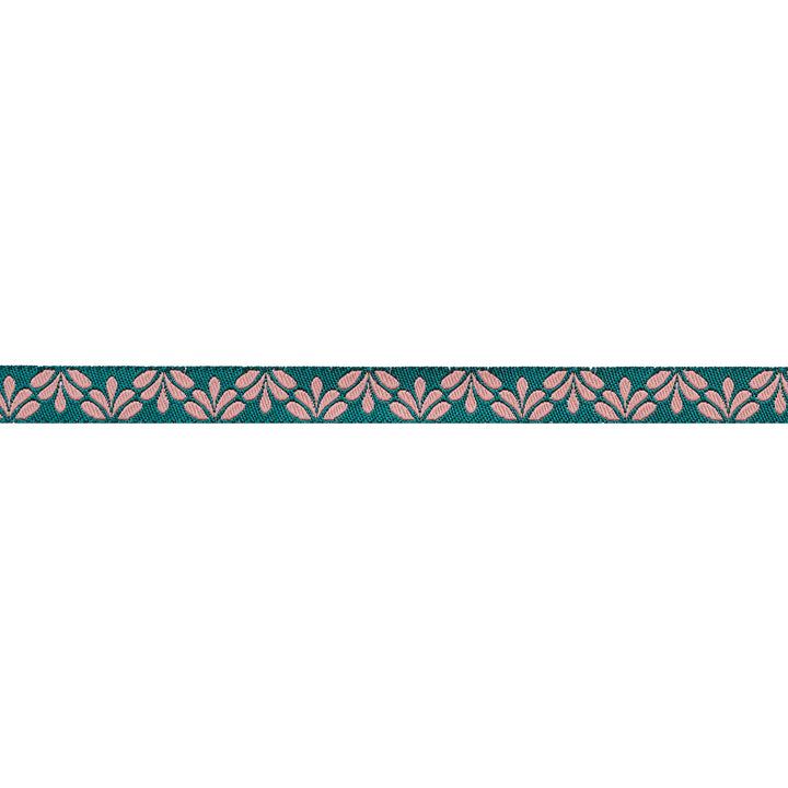 Flora in Teal - 3/8" width - Savannah - 15 yard Spool