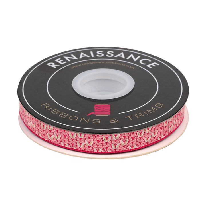 Intertwined in Pink - 5/8" width - Meadow - 15 Yard Spool