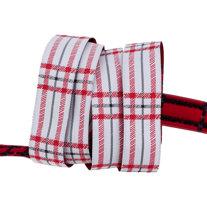 Christmas Plaid - 7/8" width - Gingerbread Christmas - 15 Yard Spool