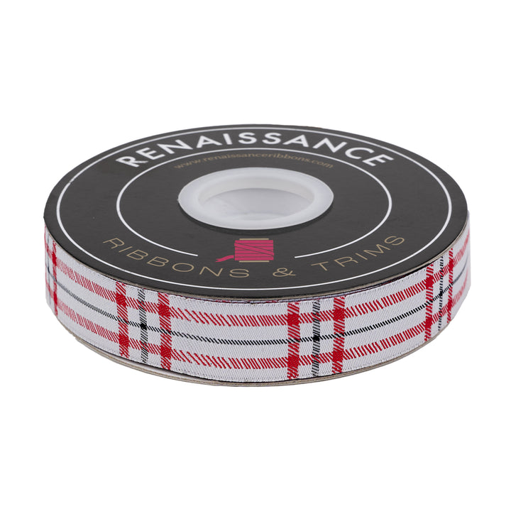 Christmas Plaid - 7/8" width - Gingerbread Christmas - 15 Yard Spool