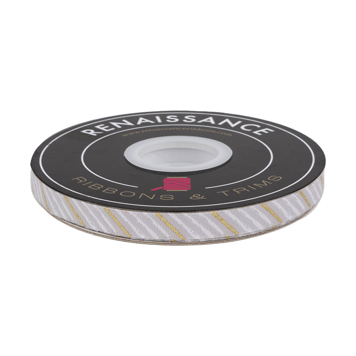 Painted Stripe in Sparkle - 3/8" width - Farmhouse Christmas - 15 Yard Spool