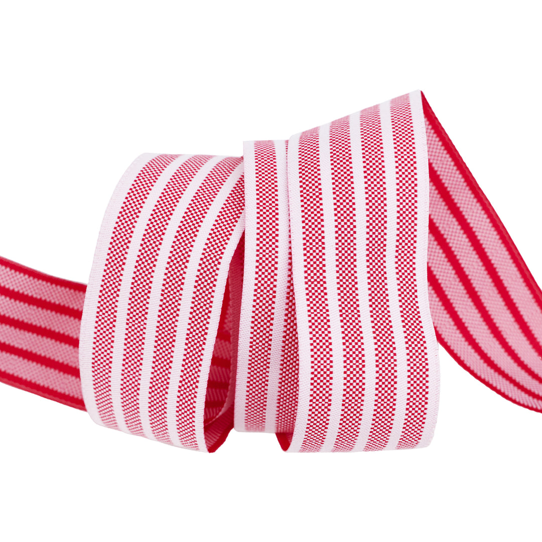 Pixel Stripe - 1-1/4" width - Classic Christmas - 15 Yard Spool