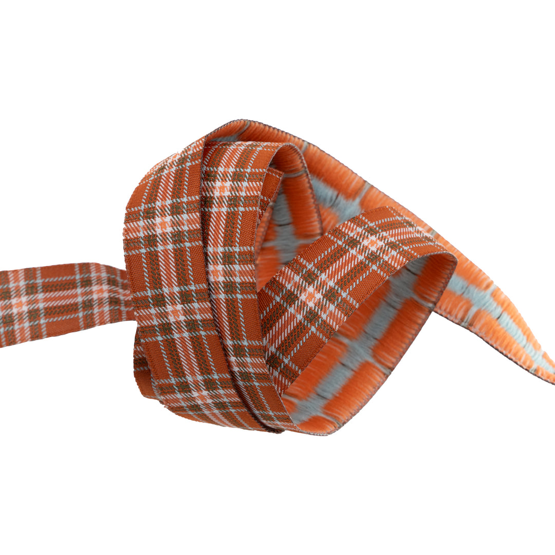 Plaid Perfection in Rust - 7/8" width - The Great Outdoors by Stacy Iest Hsu - 15 Yard Spool