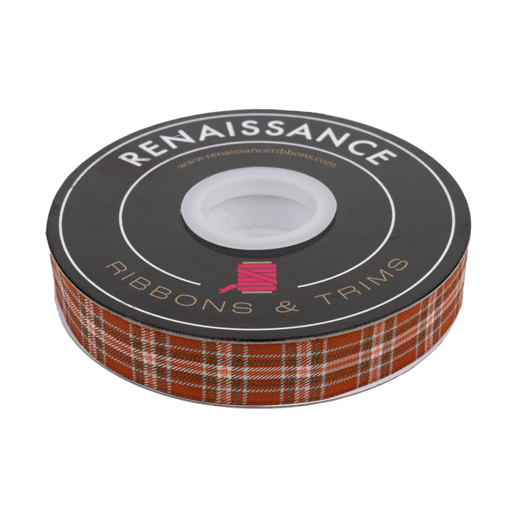 Plaid Perfection in Rust - 7/8" width - The Great Outdoors by Stacy Iest Hsu - 15 Yard Spool