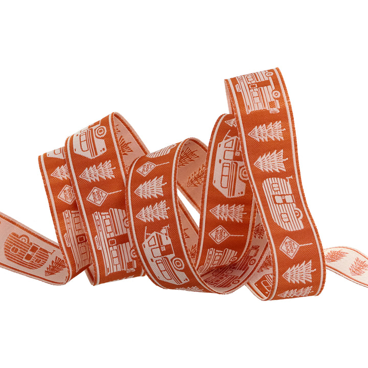 Open Road in Rust - 7/8" width - The Great Outdoors by Stacy Iest Hsu - 15 Yard Spool