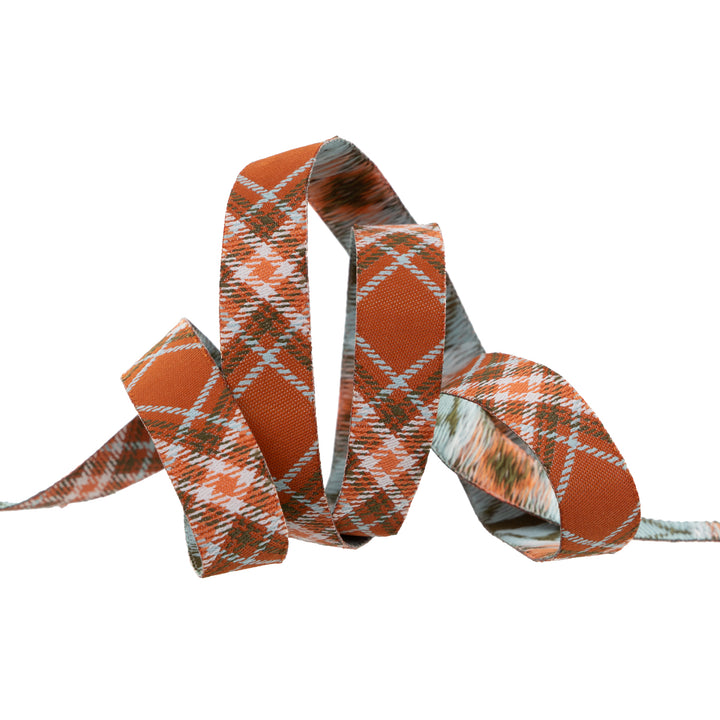 Plaid Diagonal in Rust - 5/8" width - The Great Outdoors by Stacy Iest Hsu - 15 Yard Spool