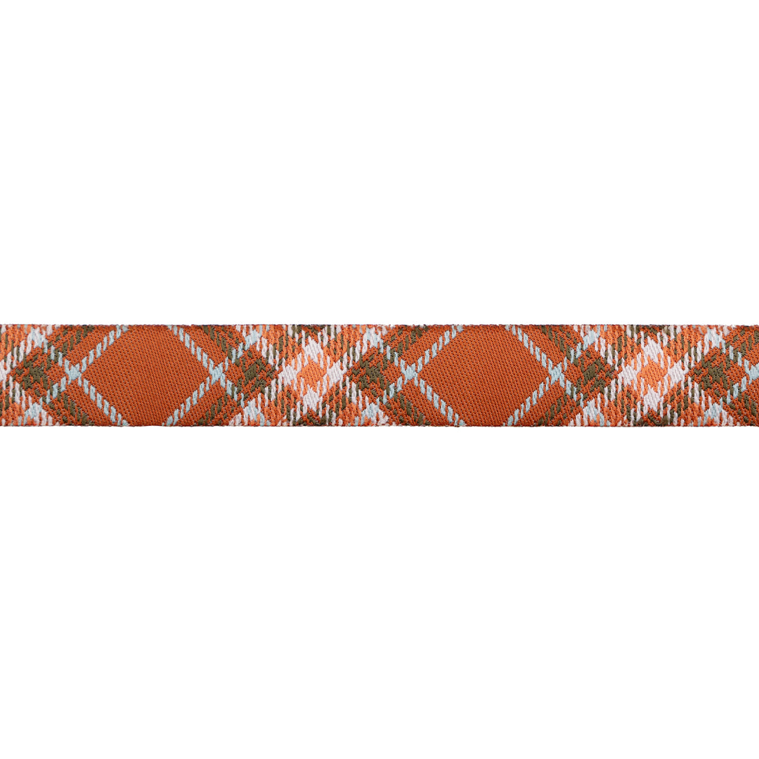 Plaid Diagonal in Rust - 5/8" width - The Great Outdoors by Stacy Iest Hsu - 15 Yard Spool