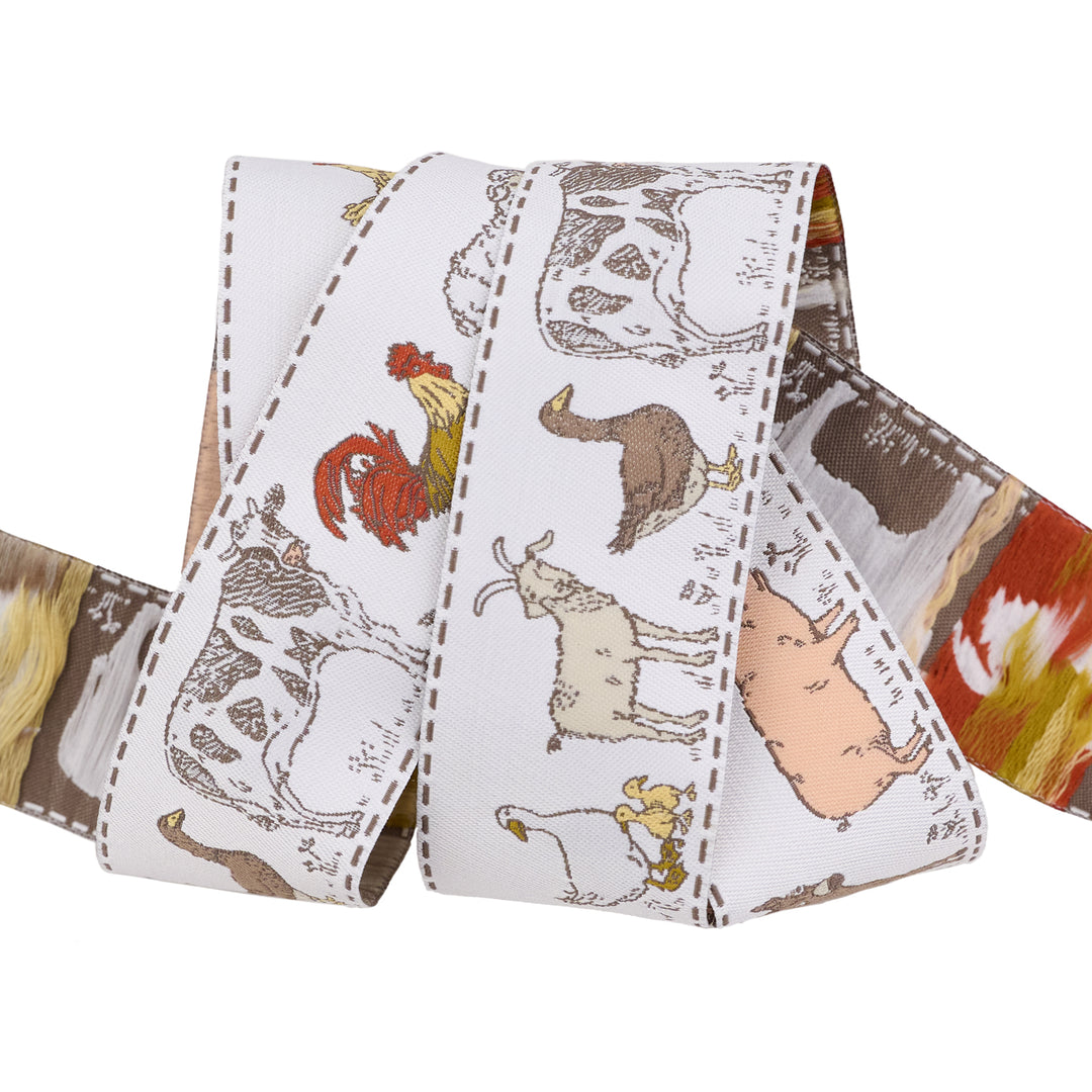 Farmstead - Animal Farm in Linen - 1-1/2" width - by Stacy Iest Hsu - 15 Yard Spool
