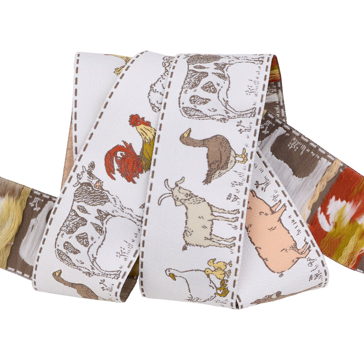Farmstead - Animal Farm in Linen - 1-1/2" width - by Stacy Iest Hsu - 15 Yard Spool