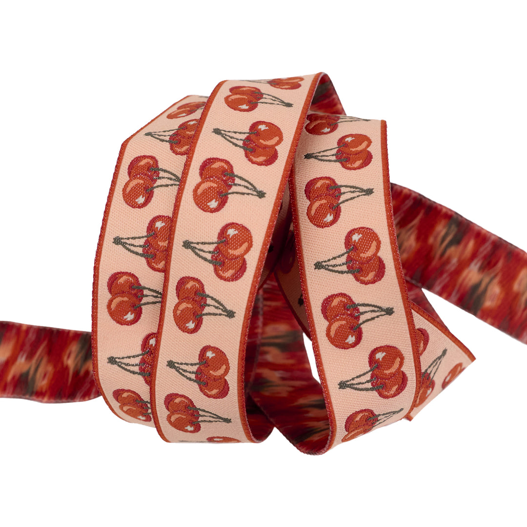 Farmstead - Cherries Jubilee in Light Coral - 7/8" width - by Stacy Iest Hsu - 15 Yard Spool
