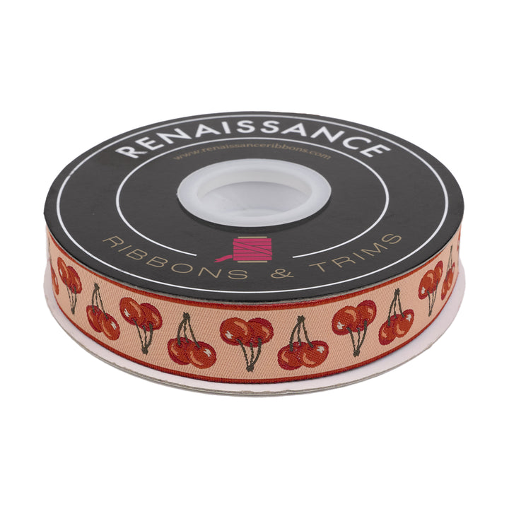 Farmstead - Cherries Jubilee in Light Coral - 7/8" width - by Stacy Iest Hsu - 15 Yard Spool