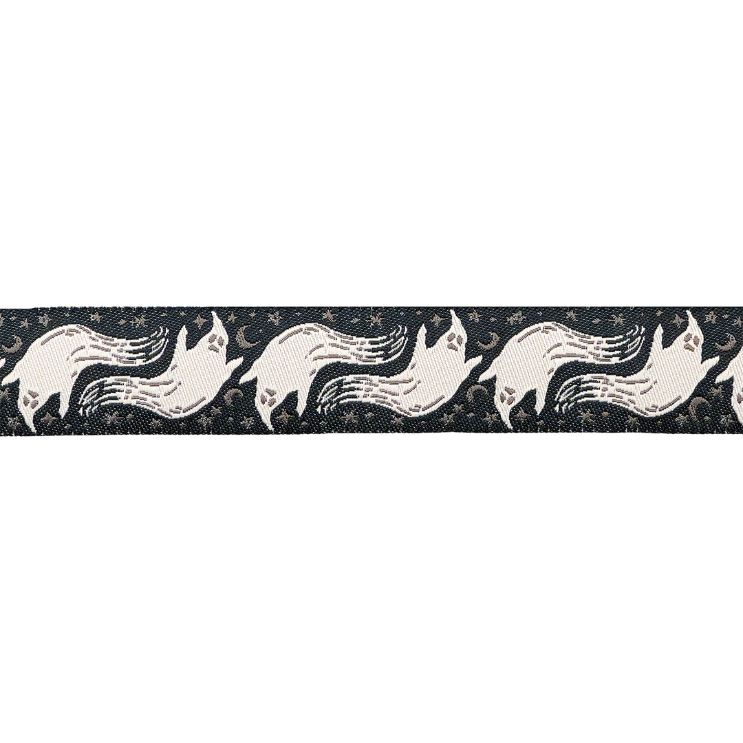 Home Sweet Haunt - Boo in Charcoal - 7/8" width - by Stacy Iest Hsu - 15 Yard Spool