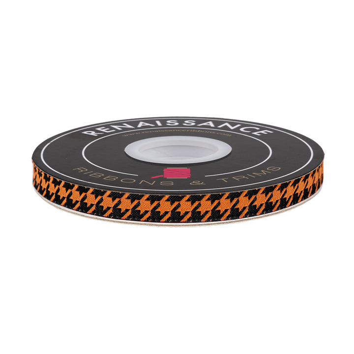 Home Sweet Haunt - Hounds Tooth in Pumpkin - 3/8" width - by Stacy Iest Hsu - 15 Yard Spool