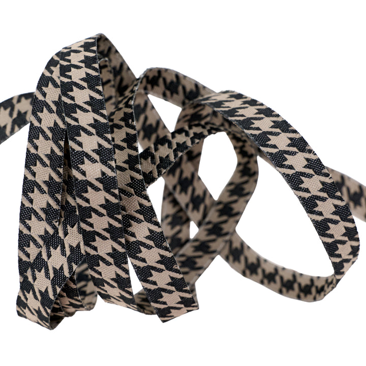 Home Sweet Haunt - Hounds Tooth in Charcoal - 3/8" width - by Stacy Iest Hsu - 15 Yard Spool