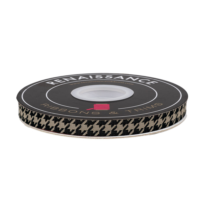Home Sweet Haunt - Hounds Tooth in Charcoal - 3/8" width - by Stacy Iest Hsu - 15 Yard Spool
