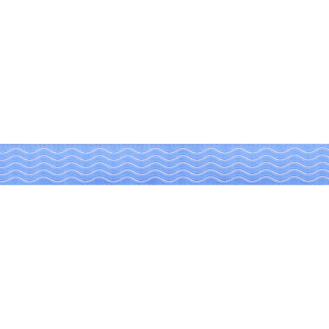 Waves in Blue Water - 5/8" width - La Dolce Vita by Stacy Peterson - 15 Yard Spool
