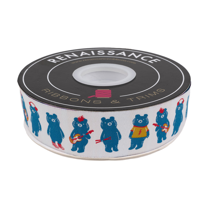 Teddy and the Bears - The Band in Buttercream - 1-1/2" - by Sarah Watts - 15 Yard Spool