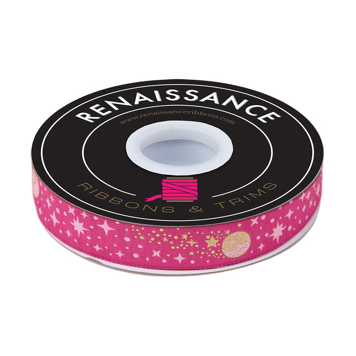 Meteor Shower in Blush - 7/8" width - Tula Pink Roar! - 15 yd Spool
