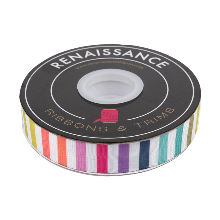 Disco Stripe Webbing - 1" width - Tula Pink Tabby Road - 16 yd Spool