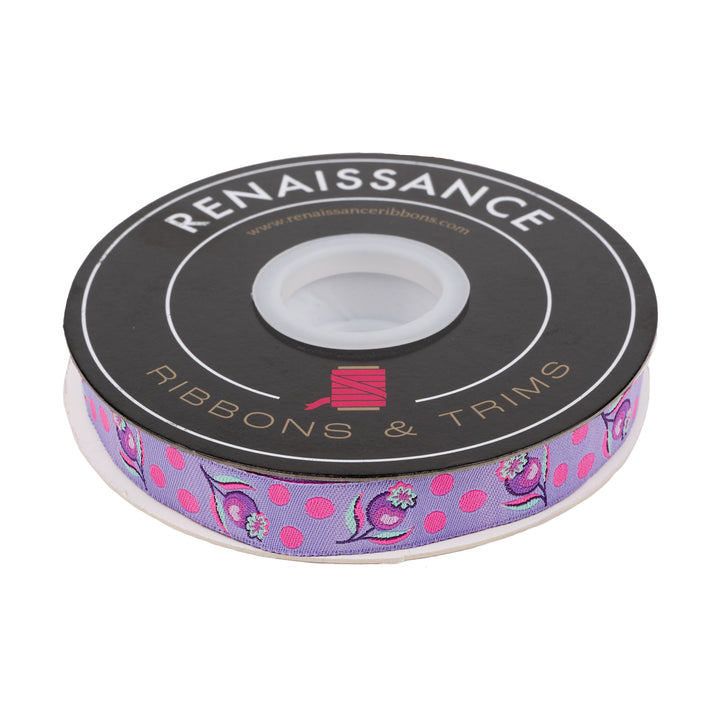 Impending Bloom in Cosmic - 5/8" width - Tula Pink Untamed - 15 Yard Spool