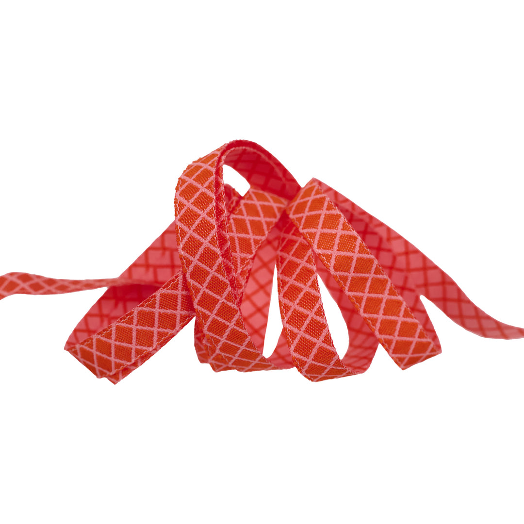 True Colors 2025 - On the Grid in Salmon - 3/8" width - by Tula Pink - 15 Yard Spool