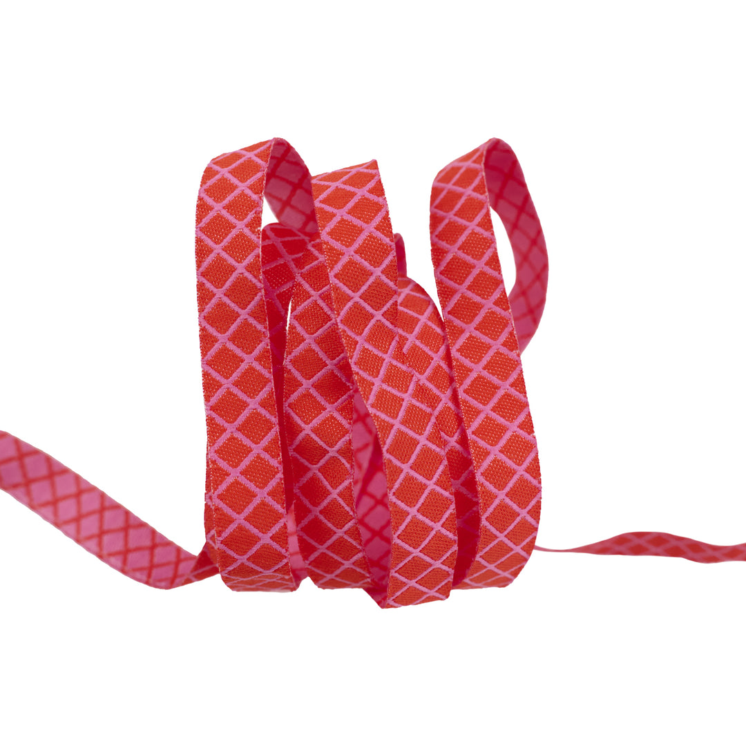 True Colors 2025 - On the Grid in Bubblegum - 3/8" width - by Tula Pink - 15 Yard Spool