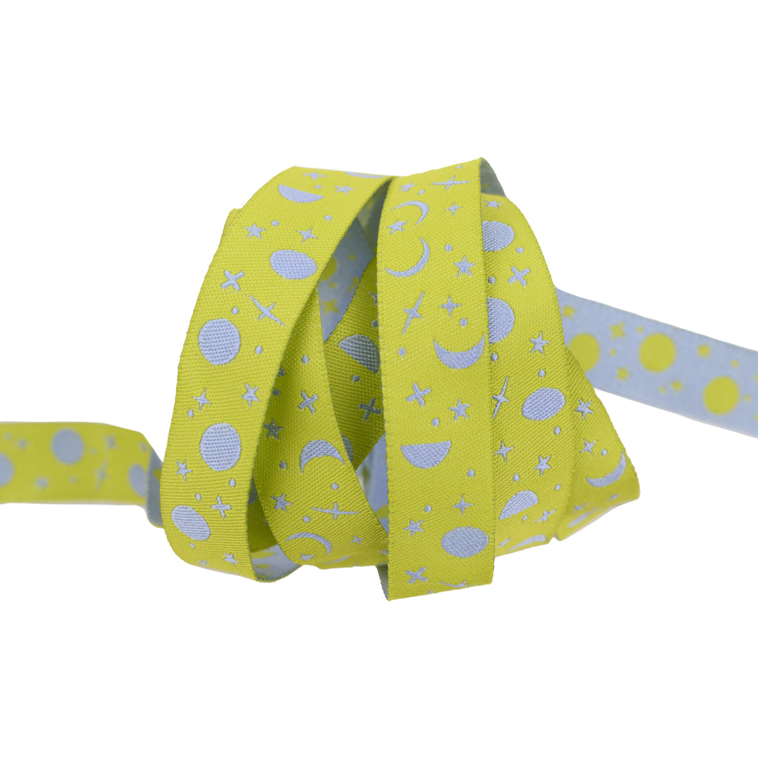 True Colors 2025 - Space Sprinkles in Lightning Bug - 5/8" width - by Tula Pink - 15 Yard Spool