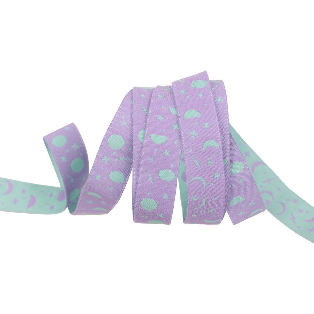 True Colors 2025 - Space Sprinkles in Frozen Berry - 5/8" width - by Tula Pink - 15 Yard Spool